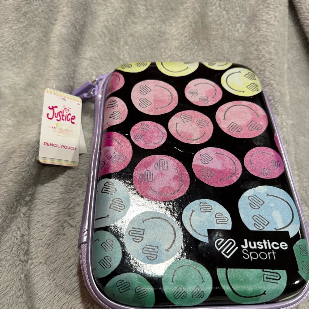 Justice Sport Black and Multicolor Zip Pouch - Picture 4 of 7